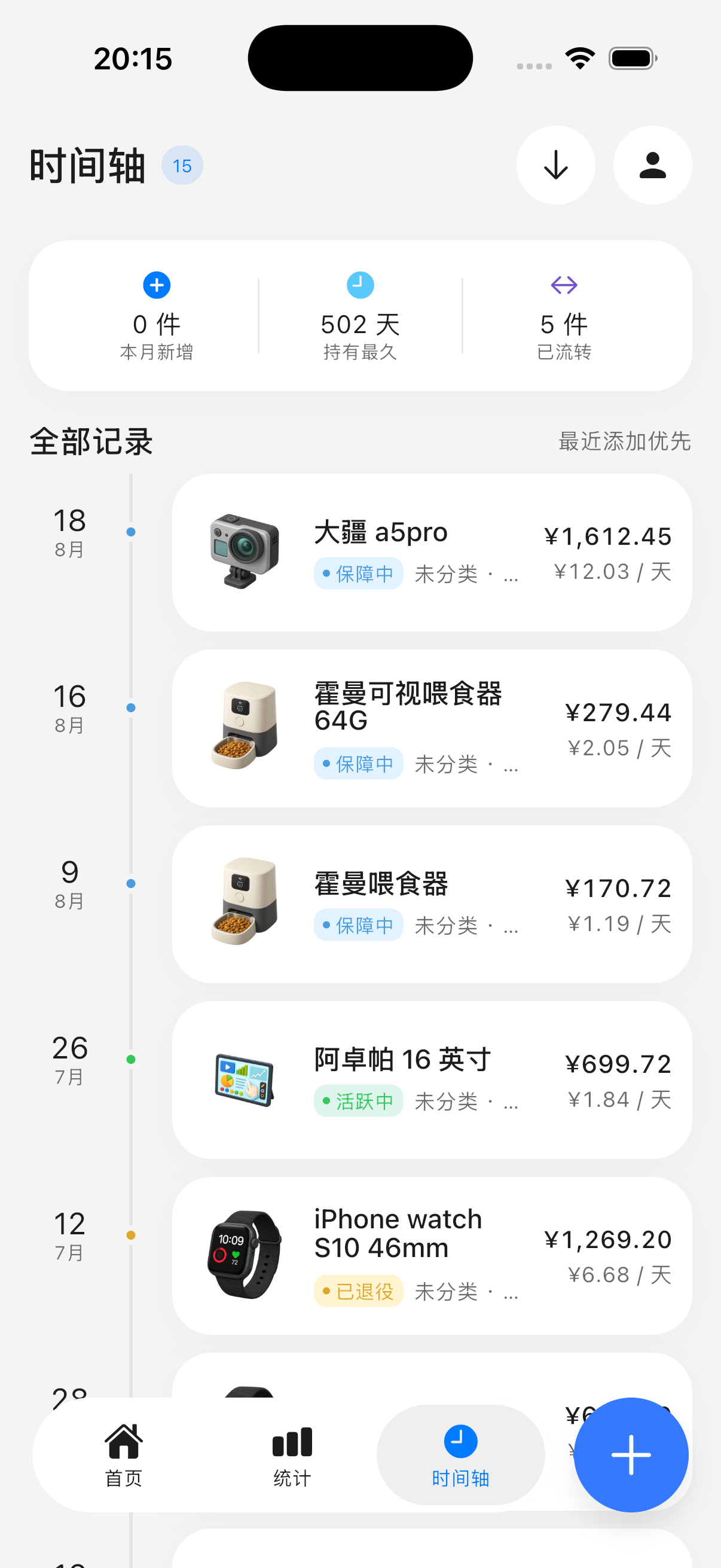 物价 · 资产时间轴 · 浅色